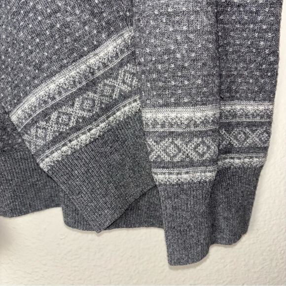 Banana Republic Sweater Men's Large Fair Isle Pullover Wool Cashmere Gray, White - Picture 16 of 16